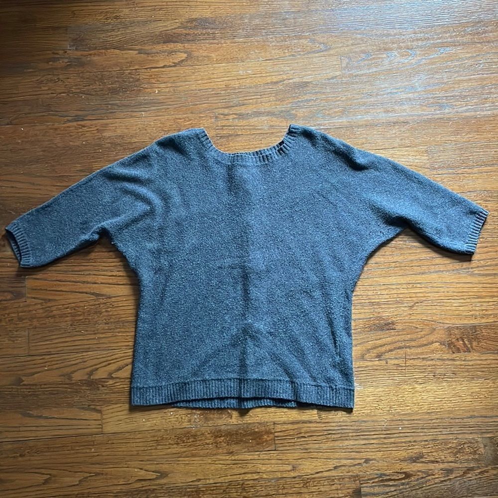 Hinge Gray Button Back Sweater